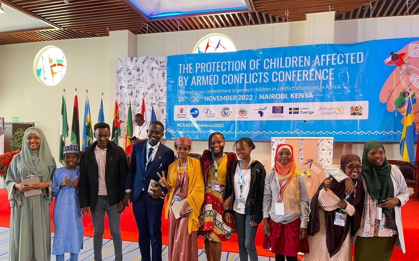 Youth delegates at the Protection of Children Affected by Armed Conflicts Conference in Nairobi, November 2022